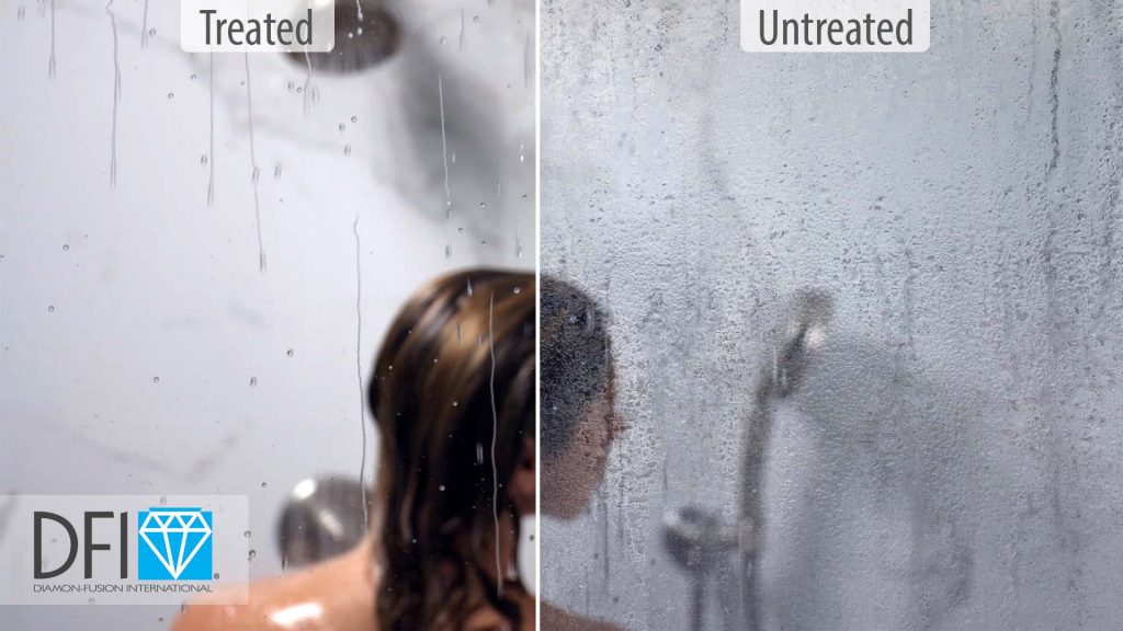 Diamon-Fusion Shower Door Treated Vs. Untreated