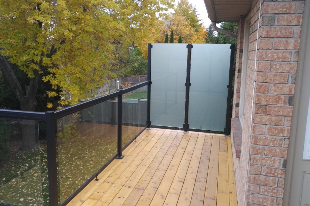 privacy frosted railing